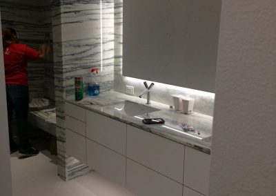 tile floor installation-kitchen with a sink