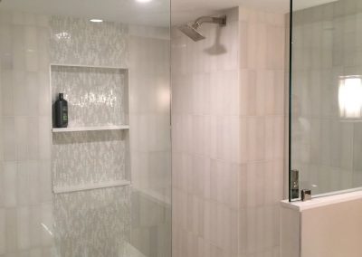 tile floor installation-glass shower door