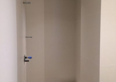 tile floor installation-under construction shower room