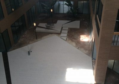 A Large Building tile flooring installation