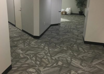 tile floor installation-hotel room pathway