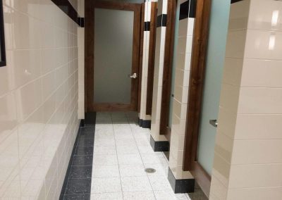 tile floor installation- public restroom
