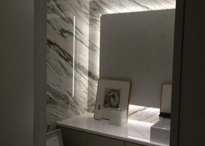 tile floor installation-restroom with frames