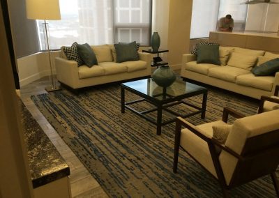 carpet floor installation-organized living room